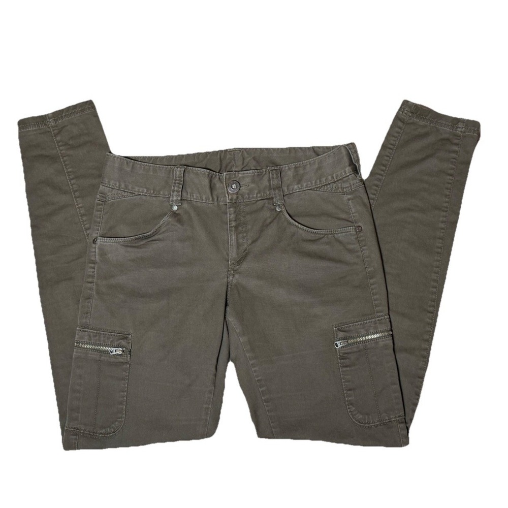 Athleta Womens Olive Army Green Nopa Cargo Utility Pants S-32 Waist - Picture 2 of 8